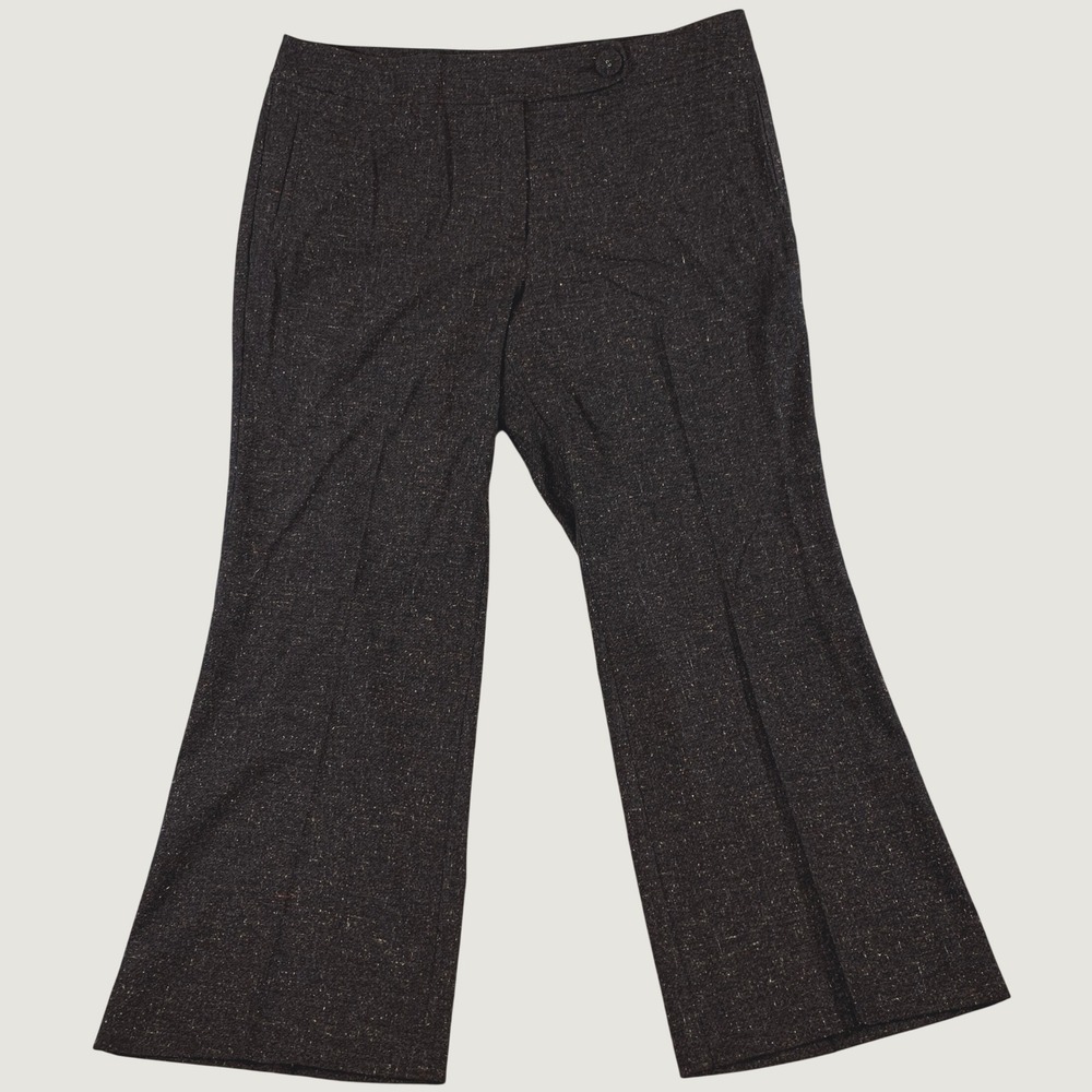 J.Jill Trousers Women's 18 Brown Wide Leg Stretch Genuine Fit Wool Blend Pants